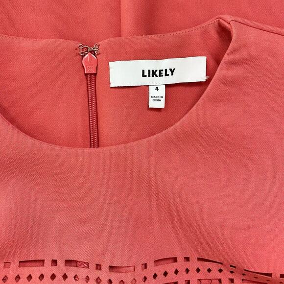 NWOT Likely Women's Solace Long Sleeve Eyelet Laser Cut Out Mini Dress - Picture 5 of 6